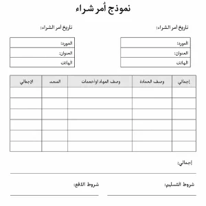 نموذج أمر شراء