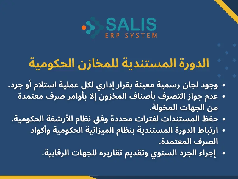 الدورة المستندية للمخازن الحكومية